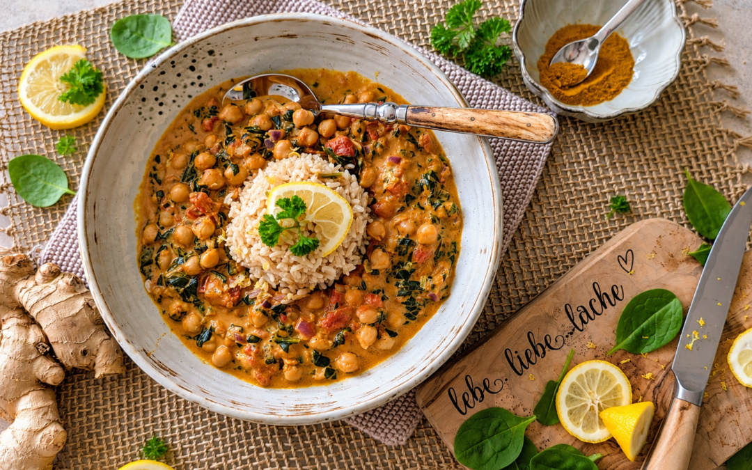 Palak Chana – Cremige Kichererbsen mit Spinat
